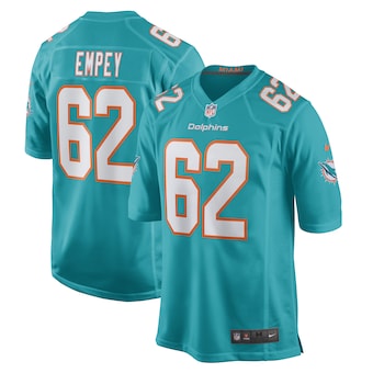 mens nike james empey aqua miami dolphins game player jersey